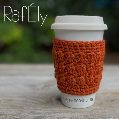 Manchon pour verre/tasse - couleur orange brûlé